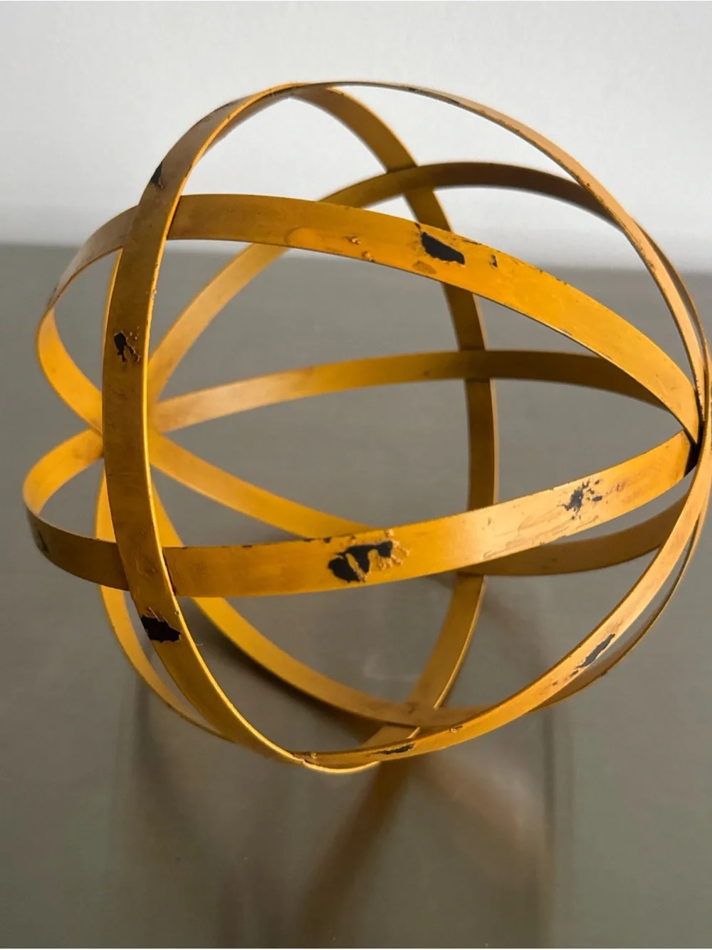 Distressed Metal Band Decorative Sphere